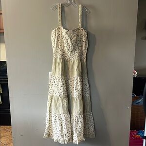 Floral and Striped Maxi Dress